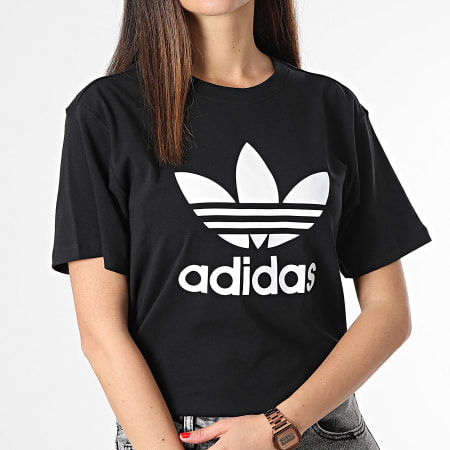 Adidas Originals - Maglietta Trefoil da donna IR9534 Nero