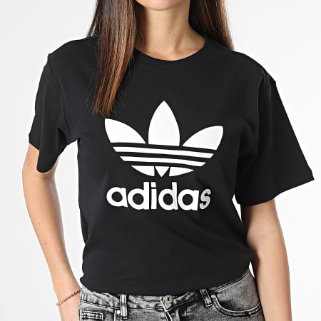 Adidas Originals - Maglietta Trefoil da donna IR9534 Nero