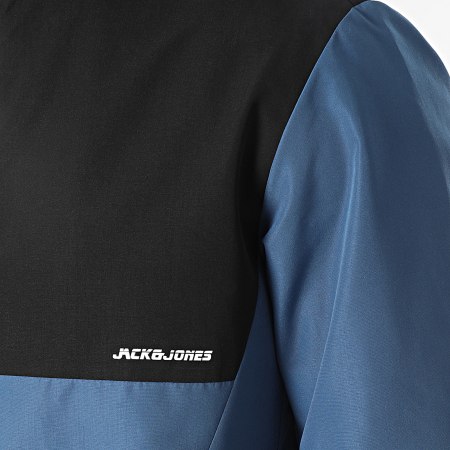 Jack And Jones - Alex Azul Marino Negro Chaqueta con capucha y cremallera