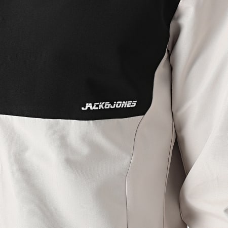 Jack And Jones - Alex Beige Chaqueta negra con capucha y cremallera