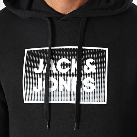 Jack And Jones - Felpa con cappuccio in acciaio nero