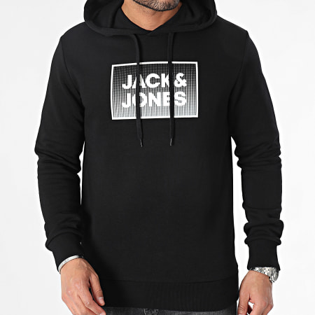 Jack And Jones - Felpa con cappuccio in acciaio nero