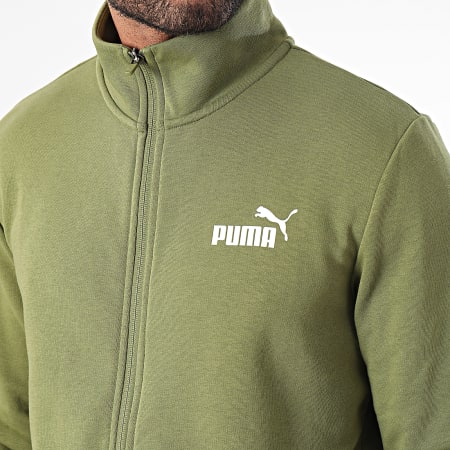 Puma - Ensemble Sweat Zippé Et Pantalon Jogging Clean Sweat Suit 585840 Vert Kaki Noir