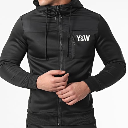 Y et W - BBC Set giacca e pantaloni da jogging con zip nera