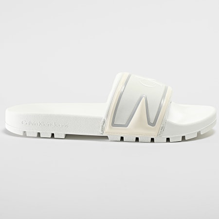 Calvin Klein - Claquettes Truck Slide In 0862 Bianco brillante Bianco crema