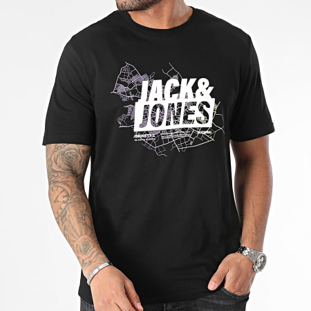 Jack And Jones - Tee Shirt Map Logo Noir