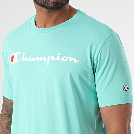 Champion - Tee Shirt Col Rond 219831 Bleu Turquoise