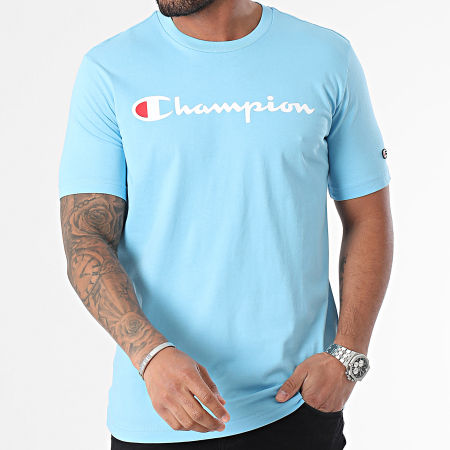 Champion - Tee Shirt Col Rond 219831 Bleu Clair