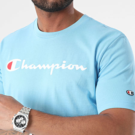 Champion - Tee Shirt Col Rond 219831 Bleu Clair