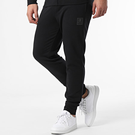 Champion - Felpa con cappuccio e zip e pantaloni da jogging 219778 Set nero grigio bianco