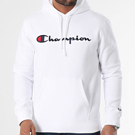 Champion - Felpa con cappuccio 219985 Bianco