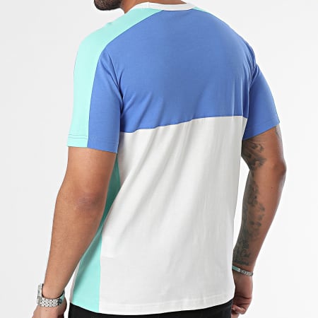 Champion - Camiseta a rayas 219783 Blanco Azul Real Turquesa