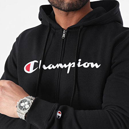 Champion - Felpa con cappuccio e zip 219829 Nero
