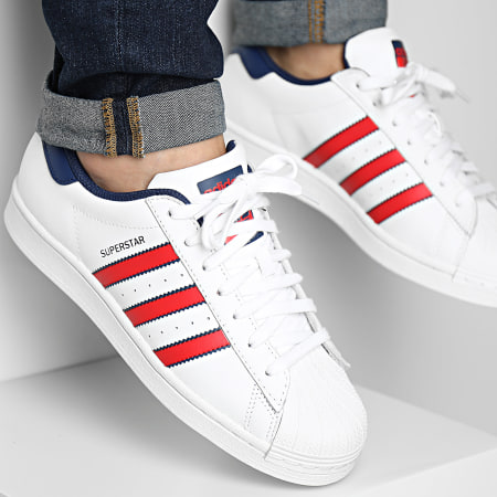 Adidas Originals - Baskets Superstar IG4318 Footwear White Better Scarlet Dark Blue