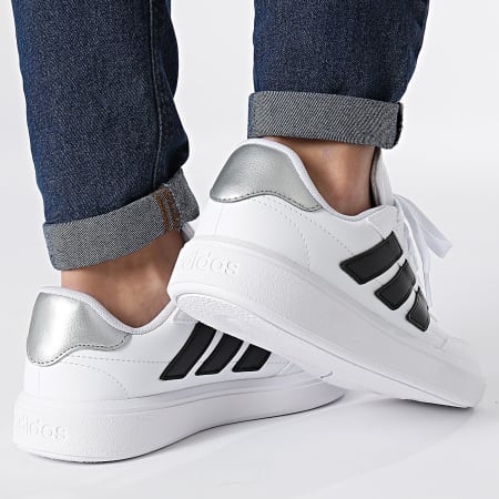 Adidas Sportswear - Baskets Femme Courtblock IF6493 Footwear White Core Black Silver Metallic