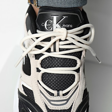 Calvin Klein - Sneakers Retro Tennis 0589 Nero Guscio d'uovo Bianco brillante