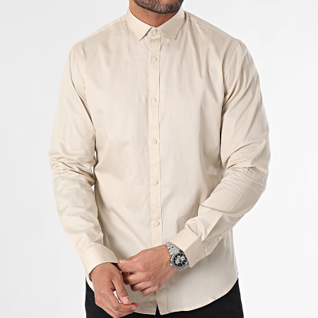 Jack And Jones - Chemise A Manches Longues Cardiff Beige