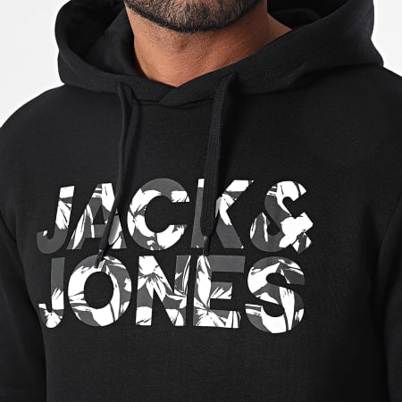 Jack And Jones - Sweat Capuche Jeff Corp Logo Noir