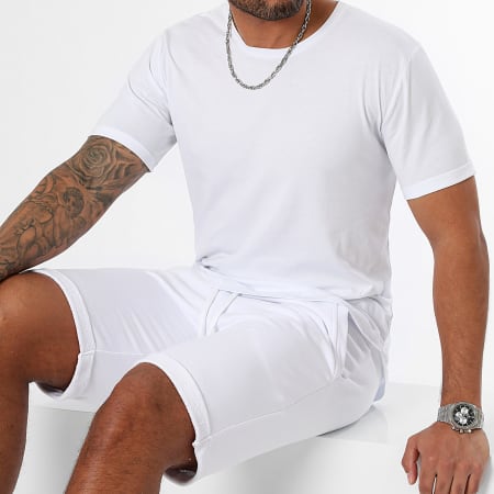 LBO - Set composto da maglietta oversize e pantaloncini 3233 bianco