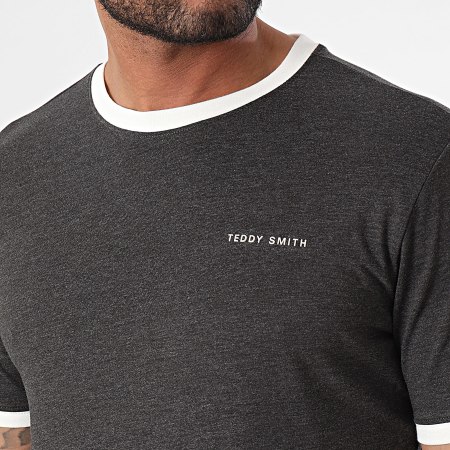 Teddy Smith - 11016811D Camiseta cuello redondo antracita gris jaspeado