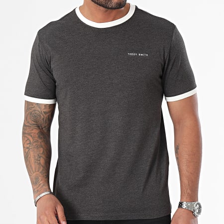 Teddy Smith - Tee Shirt Col Rond 11016811D Gris Anthracite Chiné