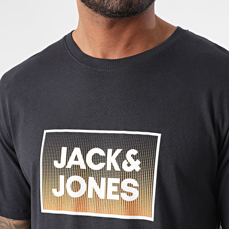 Jack And Jones - Tee Shirt Col Rond Steel Bleu Marine