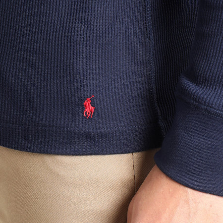 Polo Ralph Lauren - Tee Shirt Manches Longues Logo Embroidery Bleu Marine