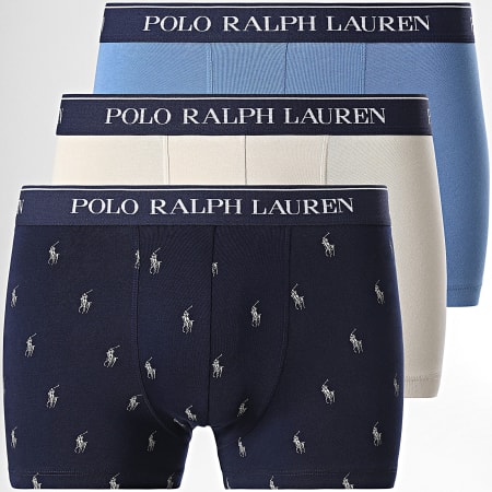 Polo Ralph Lauren - Juego De 3 Boxers Azul Marino Beige
