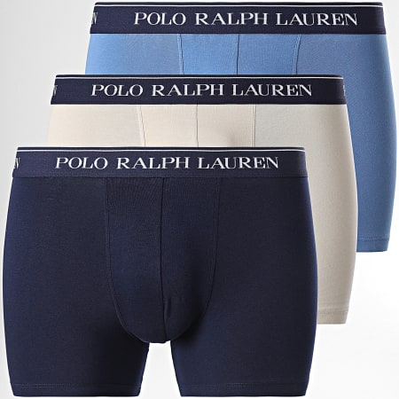 Polo Ralph Lauren - Lot De 3 Boxers Bleu Beige Bleu Marine