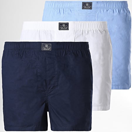Polo Ralph Lauren - Set di 3 boxer bianchi, azzurri e marini