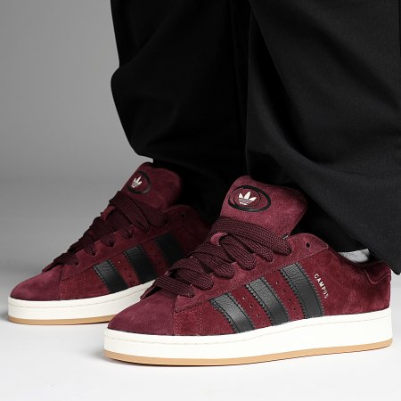 Maroon and black adidas top