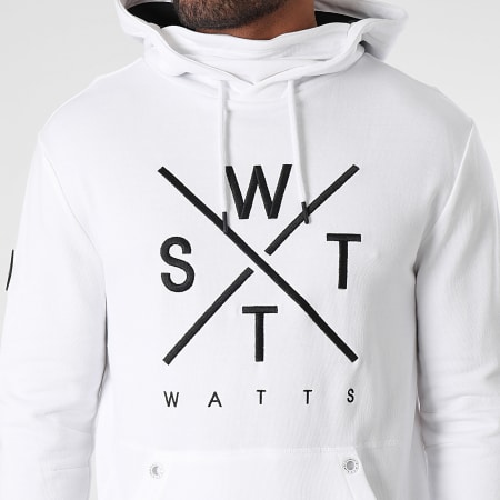 Watts - Felpa con cappuccio spray bianca