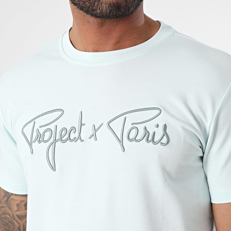 Project X Paris - Tee Shirt Col Rond 1910076-1 Bleu Clair