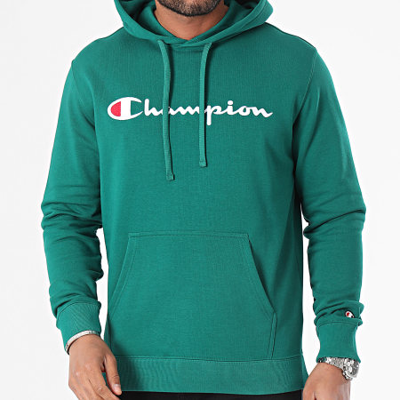 Champion - Felpa con cappuccio 219827 Verde scuro