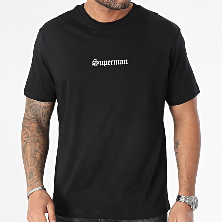 DC Comics - Superman Oversize Camiseta Logo Graffiti Negro