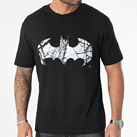 DC Comics - Batman Cracked Oversize Camiseta Negro