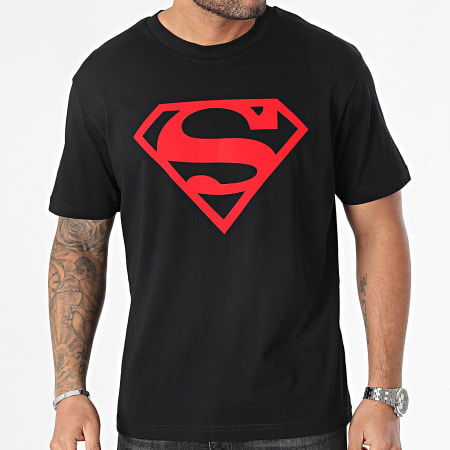 DC Comics - Tee Shirt Oversize Superman Logo Noir Rouge