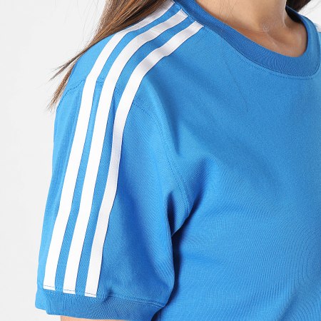 Adidas Originals - Tee Shirt A Bandes Femme 3 Stripes IR8049 Bleu