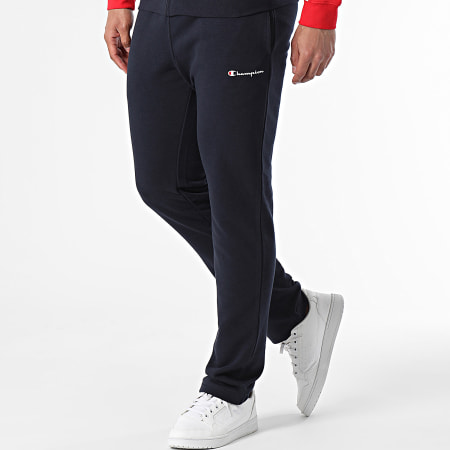 Champion - 219944 Set giacca e pantaloni da jogging con cerniera bianca e rossa della marina