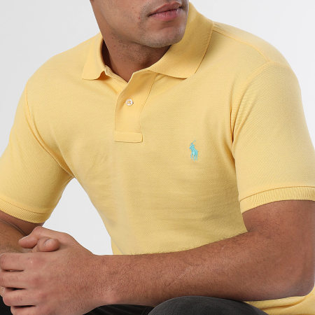 Polo Ralph Lauren - Polo Slim a maniche corte in cotone piqué giallo