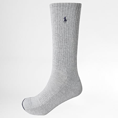 Polo Ralph Lauren - Lote de 3 Pares de Calcetines Original Player Negro Blanco Gris Heather