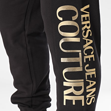 Versace Jeans Couture - Thick Foil 76GAAT00-CF01T Logo Pantalones Jogging Negro Oro