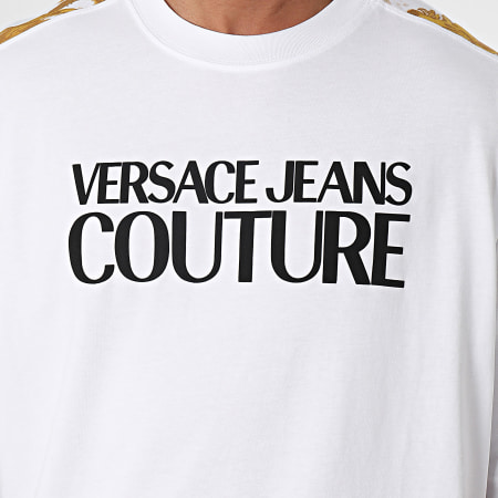 Versace Jeans Couture - Tee Shirt Cont Wcolor Logo 76GAH613-JS287 Blanc Doré Renaissance