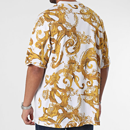 Versace Jeans Couture - Camiseta Cont Wcolor Logo 76GAH613-JS287 Oro Blanco Renacimiento