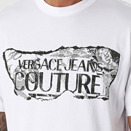 Versace Jeans Couture - Camiseta Logo Magazine 76GAHE03-CJ00E Blanca