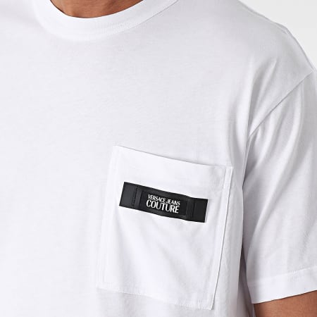 Versace Jeans Couture - Camiseta Bolsillo Parche Logo 76GAHE05-CJ00E Blanco