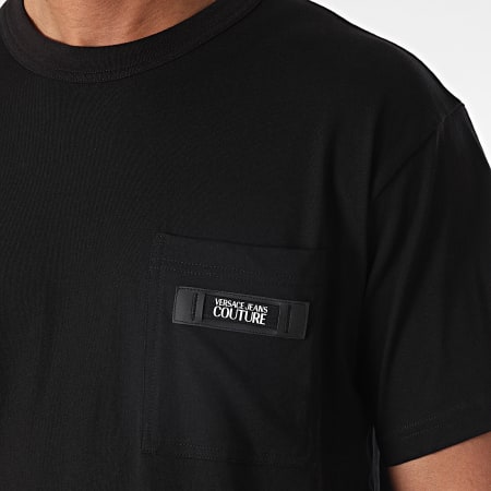 Versace Jeans Couture - Camiseta Bolsillo Parche Logo 76GAHE05-CJ00E Negro