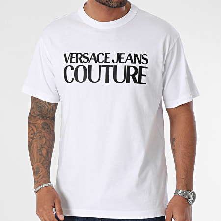 Versace Jeans Couture - Camiseta Logo Color 76GAHG01-CJ00G Blanca