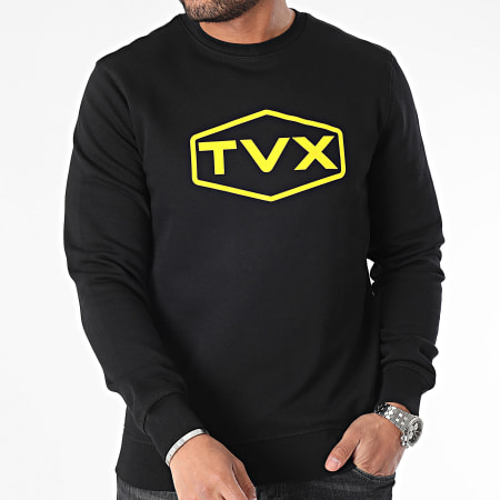 13 Block - Sudadera TVX Logo Crewneck Negro Amarillo