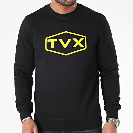 13 Block - Sudadera TVX Logo Crewneck Negro Amarillo